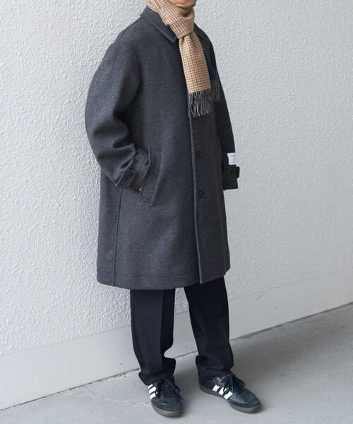 定価39,600円 完売品【Oblada】CHARCOAL JKT セール】SHIPS any: カシミヤ ダブルフェイス チェック マフラー 24FW