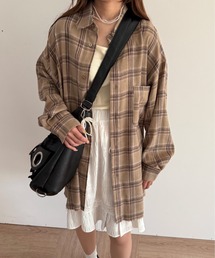kutir | フリンジオーバーチェックネルシャツ(シャツ/ブラウス)