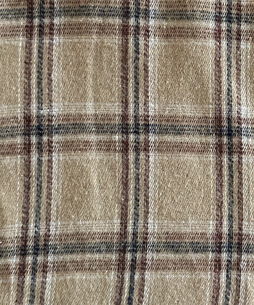 kutir（クティール）の「フリンジオーバーチェックネルシャツ（シャツ/ブラウス・レディース・ブラウン/ネイビー/ベージュ・FREE）」の14枚目の写真