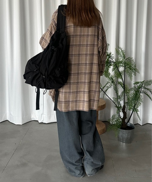 kutir（クティール）の「フリンジオーバーチェックネルシャツ（シャツ/ブラウス・レディース・ブラウン/ネイビー/ベージュ・FREE）」の13枚目の写真