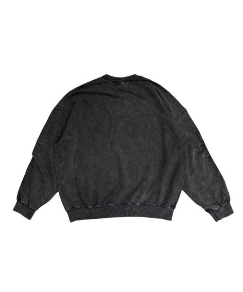 XU（エックスユー）の「ストリートファッション XU エックスユー washed design sweatshirt ウォッシュドデザインスウェットシャツ 刺しゅうロゴスウェット トレーナー 長袖スウェットシャツ オーバーサイズ 韓国ストリート ストリートファッション グランジ（スウェット・メンズ・チャコール/ネイビー・ONE SIZE）」の20枚目の写真