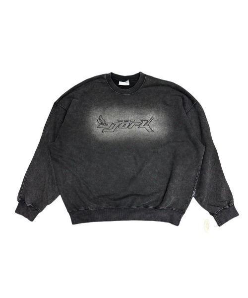 XU（エックスユー）の「ストリートファッション XU エックスユー washed design sweatshirt ウォッシュドデザインスウェットシャツ 刺しゅうロゴスウェット トレーナー 長袖スウェットシャツ オーバーサイズ 韓国ストリート ストリートファッション グランジ（スウェット・メンズ・チャコール/ネイビー・ONE SIZE）」の19枚目の写真