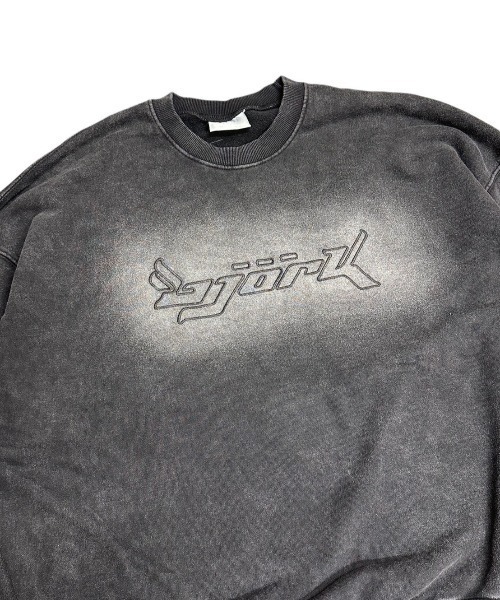 XU（エックスユー）の「ストリートファッション XU エックスユー washed design sweatshirt ウォッシュドデザインスウェットシャツ 刺しゅうロゴスウェット トレーナー 長袖スウェットシャツ オーバーサイズ 韓国ストリート ストリートファッション グランジ（スウェット・メンズ・チャコール/ネイビー・ONE SIZE）」の21枚目の写真