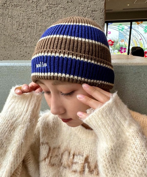 CIAOPANIC TYPY（チャオパニックティピー）の「【asis】刺繍ニット帽（ニットキャップ/ビーニー・メンズ・グレー/ブルー/ブラック/カーキ/ブラウン・ONE SIZE）」の3枚目の写真