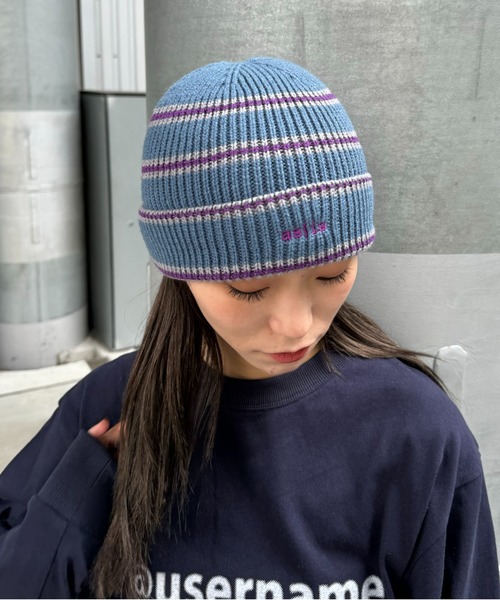 CIAOPANIC TYPY（チャオパニックティピー）の「【asis】刺繍ニット帽（ニットキャップ/ビーニー・メンズ・グレー/ブルー/ブラック/カーキ/ブラウン・ONE SIZE）」の17枚目の写真