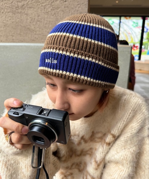 CIAOPANIC TYPY（チャオパニックティピー）の「【asis】刺繍ニット帽（ニットキャップ/ビーニー・メンズ・グレー/ブルー/ブラック/カーキ/ブラウン・ONE SIZE）」の13枚目の写真