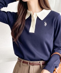 U.S. POLO ASSN. ×Ada. /ユーエスポロアッスンコンパクトニットポロシャツ