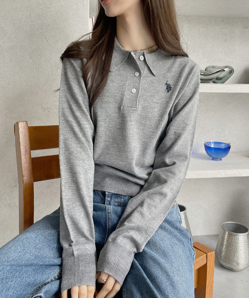 U.S. POLO ASSN.(ユーエスポロアッスン)の「U.S. POLO ASSN. ×Ada. /ユーエスポロアッスンコンパクトニットポロシャツ(ポロシャツ・レディース・グレー/ホワイト/ネイビー/ブラウン/ピンク・FREE)」の17枚目の写真
