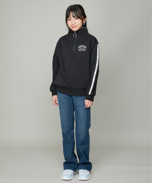 JENNI belle（ジェニィベル）の「【WEB限定】【あったか】裏起毛袖ラインハーフZIPトレーナー（スウェット・キッズ・ブラウン/ブラック/サックスブルー・130cm/140cm/150cm/120cm）」の5枚目の写真