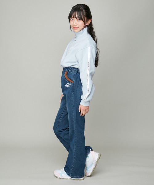 JENNI belle（ジェニィベル）の「【WEB限定】【あったか】裏起毛袖ラインハーフZIPトレーナー（スウェット・キッズ・ブラウン/ブラック/サックスブルー・130cm/140cm/150cm/120cm）」の13枚目の写真