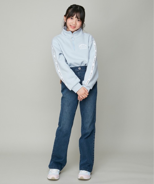 JENNI belle（ジェニィベル）の「【WEB限定】【あったか】裏起毛袖ラインハーフZIPトレーナー（スウェット・キッズ・ブラウン/ブラック/サックスブルー・130cm/140cm/150cm/120cm）」の14枚目の写真