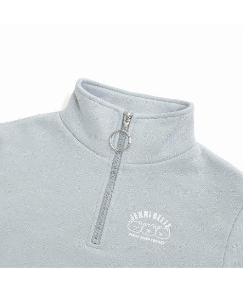 JENNI belle（ジェニィベル）の「【WEB限定】【あったか】裏起毛袖ラインハーフZIPトレーナー（スウェット・キッズ・ブラウン/ブラック/サックスブルー・130cm/140cm/150cm/120cm）」の22枚目の写真