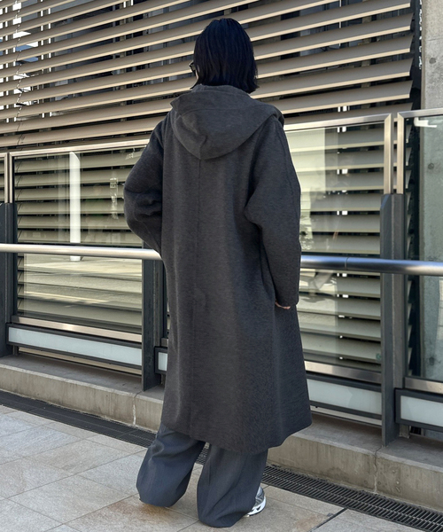 AP STUDIO（エーピーストゥディオ）の「フーデットリバーコート（その他アウター・レディース・グレー・36/38）」の3枚目の写真