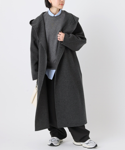 AP STUDIO（エーピーストゥディオ）の「フーデットリバーコート（その他アウター・レディース・グレー・36/38）」の15枚目の写真