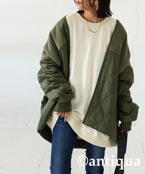 antiqua（アンティカ）の「オーバーサイズトップス（スウェット・レディース・ホワイト/チャコールグレー/ブラック/ネイビー/ライトグリーン/スミクロ・ONESIZE）」の9枚目の写真