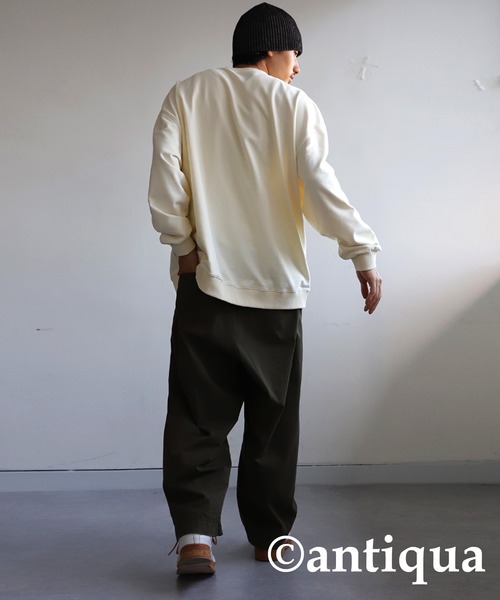 antiqua（アンティカ）の「オーバーサイズトップス（スウェット・レディース・ホワイト/チャコールグレー/ブラック/ネイビー/ライトグリーン/スミクロ・ONESIZE）」の16枚目の写真