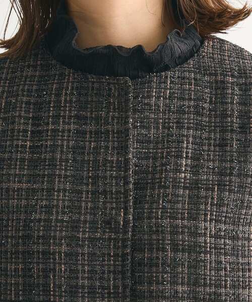 Green　Parks（グリーンパークス）の「ラメツィードペプラムベスト（ベスト・レディース・ブラック/ライトベージュ・FREE）」の10枚目の写真