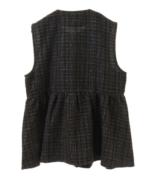 Green　Parks（グリーンパークス）の「ラメツィードペプラムベスト（ベスト・レディース・ブラック/ライトベージュ・FREE）」の17枚目の写真