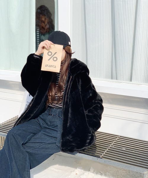 by LEGNA（バイレグナ）の「フェイクファー ジャケット パーカー（その他アウター・レディース・ベージュ系その他/ダークグレー/モカ/ブラック・FREE）」の21枚目の写真