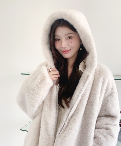 セール】フェイクファー ジャケット パーカー（その他アウター）｜by