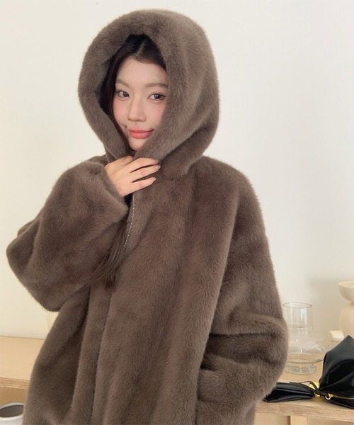 セール】フェイクファー ジャケット パーカー（その他アウター）｜by