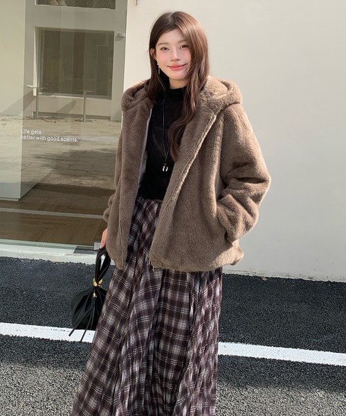 セール】フェイクファー ジャケット パーカー（その他アウター）｜by