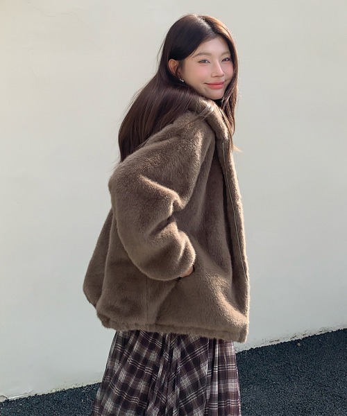 セール】フェイクファー ジャケット パーカー（その他アウター）｜by