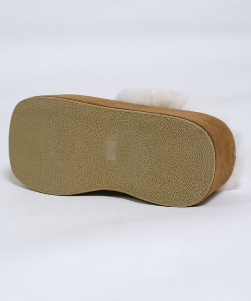 shopnikoniko（ショップニコニコ）の「フェイクムートン ボリュームソール 厚底サボサンダル（スリッポン・レディース・ブラック/ブラウン/ベージュ・S/M/L/LL）」の14枚目の写真