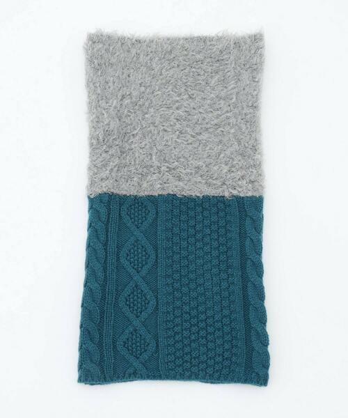 FRAPBOIS(フラボア)の「ケーブルシャギー ネックウォーマー(ネックウォーマー/スヌード・レディース・オフホワイト/ブルーグリーン・FREE)」の2枚目の写真