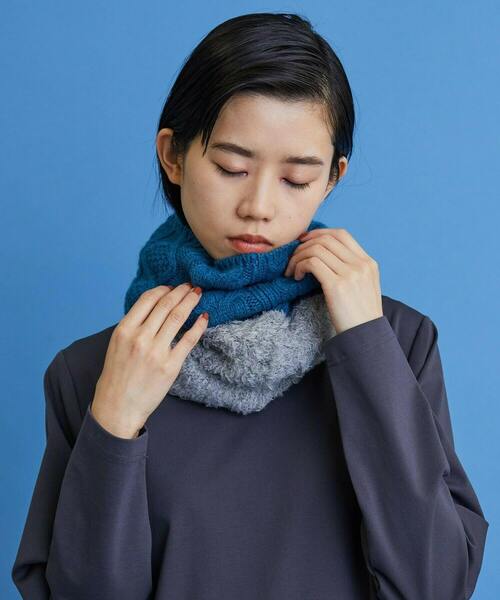 FRAPBOIS(フラボア)の「ケーブルシャギー ネックウォーマー(ネックウォーマー/スヌード・レディース・オフホワイト/ブルーグリーン・FREE)」の10枚目の写真