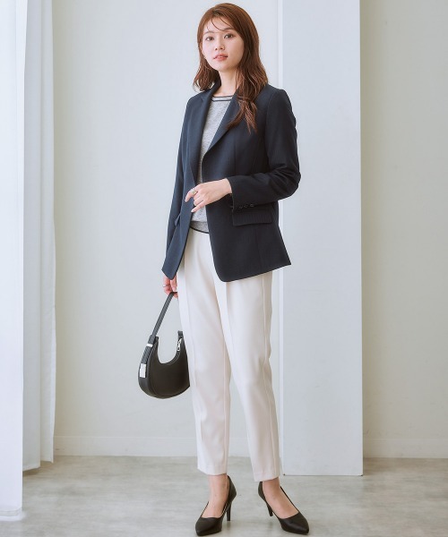 7days Life Styling（セブンデイズライフスタイリング）の「肩ボタン配色ボートネックニット（毛玉になりにくい・タンブル乾燥OK）（ニット/セーター・レディース・アイボリー/杢グレー/ブラック・S/M/L/LL/3L）」の11枚目の写真