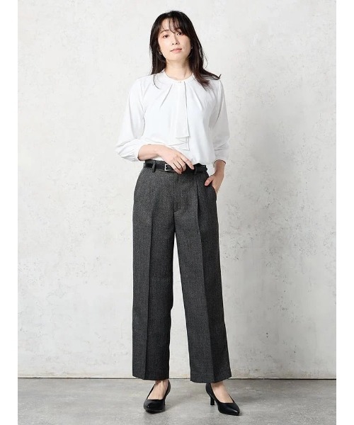 Perfect Suit FActory(パーフェクトスーツファクトリー)の「【UVカット/防しわ】パウダーストレッチ ボウタイ7分袖ブラウス ホワイト/グレー/ベージュ(シャツ/ブラウス・レディース・オフホワイト/ライトグレー/ベージュ・S/M/L)」の21枚目の写真