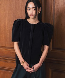 パフスリーブ」に該当するトップス（ブラック/黒色系・半袖