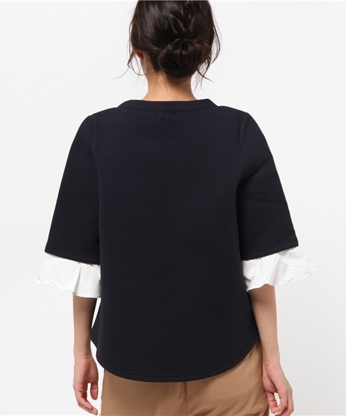 OUTLET(アウトレット)の「【Sheta】袖フリルプルオーバー(Tシャツ/カットソー・レディース・ネイビー・FREE)」の4枚目の写真