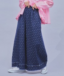 DOTデニムワイドパンツ
