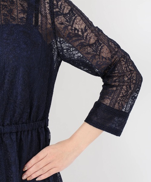 レイヤーストライプレースワンピース（ワンピース）｜STRAWBERRY