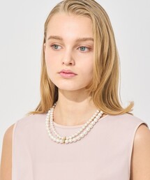 ANAYI | バロックパール２連バーコンビネックレス(ネックレス)