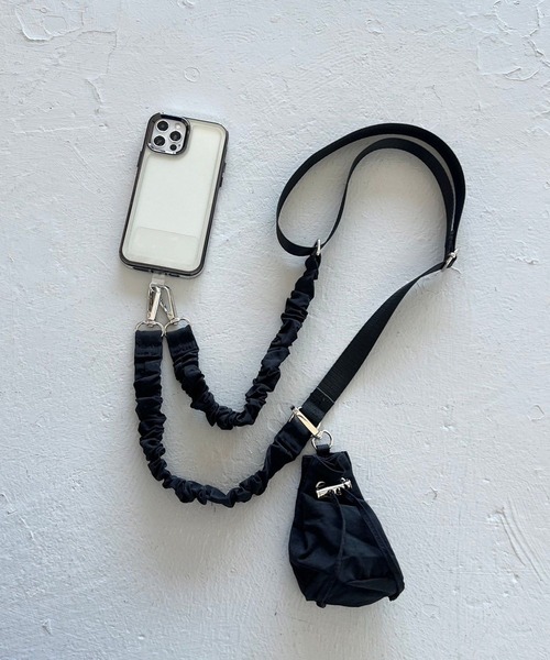 キンチャクポーチ付きモバイルショルダー 289098（スマホグッズ