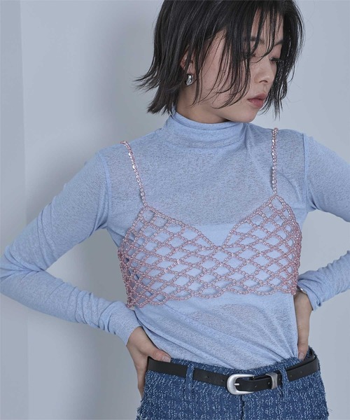 【未使用品】MaisonSpecial ビーズビスチェ キャミソール トップス 未使用品】MaisonSpecial ビーズビスチェ キャミソール トップス