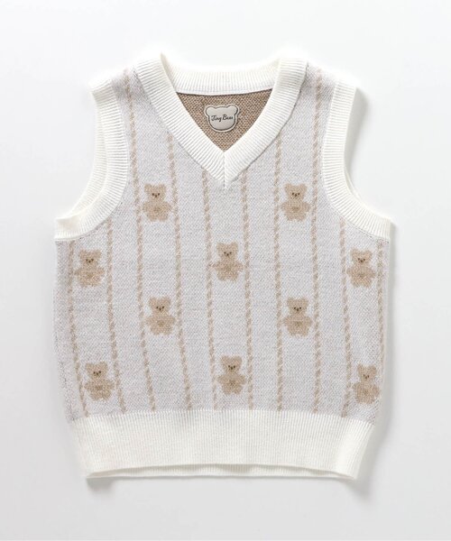 美品　TanGRAM ホワイト ベスト セール】 パイルジャカード Vネックベスト （ベスト）｜TOMORROWLAND