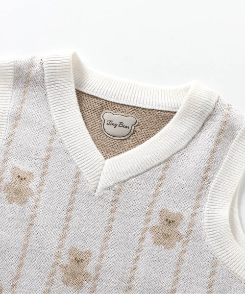 tinybear 総柄ニットベスト_マシンウォッシャブル（ベスト）｜apres