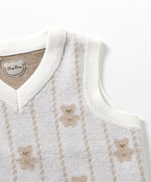 apres les cours(アプレレクール)の「tinybear 総柄ニットベスト_マシンウォッシャブル(ベスト・キッズ・オフホワイト・90/100/110/120)」の14枚目の写真