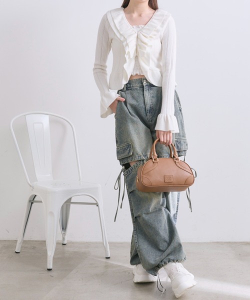 OLIVE des OLIVE（オリーブデオリーブ）の「サイドスリットデニムカーゴパンツ（カーゴパンツ・レディース・ブルー/ブラック・FREE）」の7枚目の写真