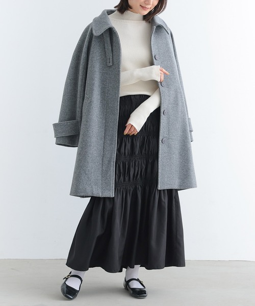 n'OrLABEL（ノアールレーベル）の「『裏地付き シャーリングデザインスカート』（スカート・レディース・ブラック/グレー/カーキ・FREE）」の11枚目の写真