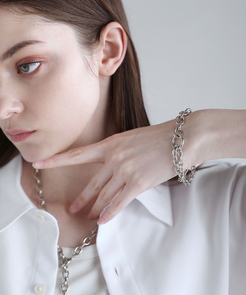 SOCCE（ソーシー）の「【MADE IN JAPAN】ダブルチェーンマンテルブレスレット（ブレスレット・メンズ・シルバー・F）」の3枚目の写真