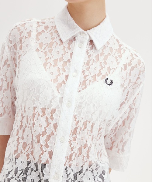 FRED PERRY（フレッドペリー）の「Lace Shirt／レースシャツ（シャツ/ブラウス・レディース・ホワイト・10）」の7枚目の写真
