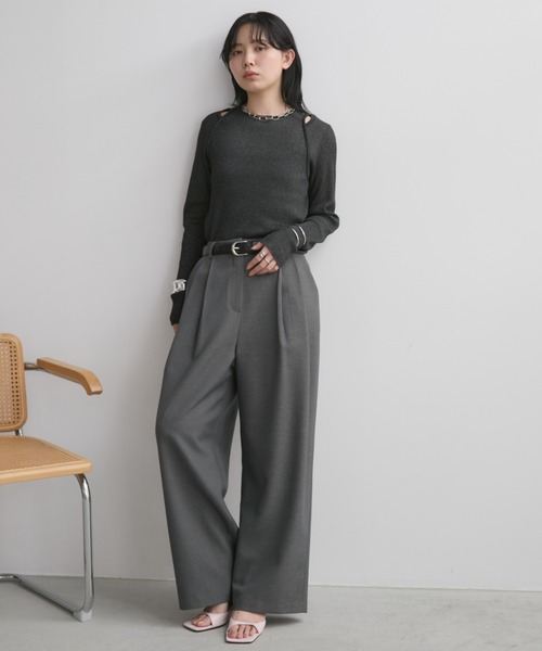 トップス ANT カットアウトシアートップス（Tシャツ/カットソー）｜Aunt