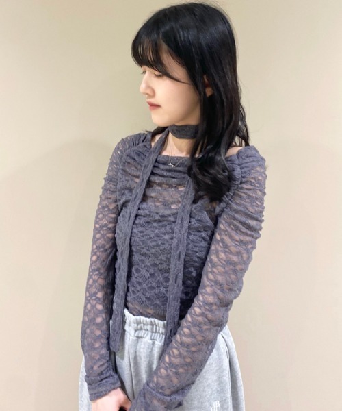 セール】ドレープオフショルレーストップス（その他トップス