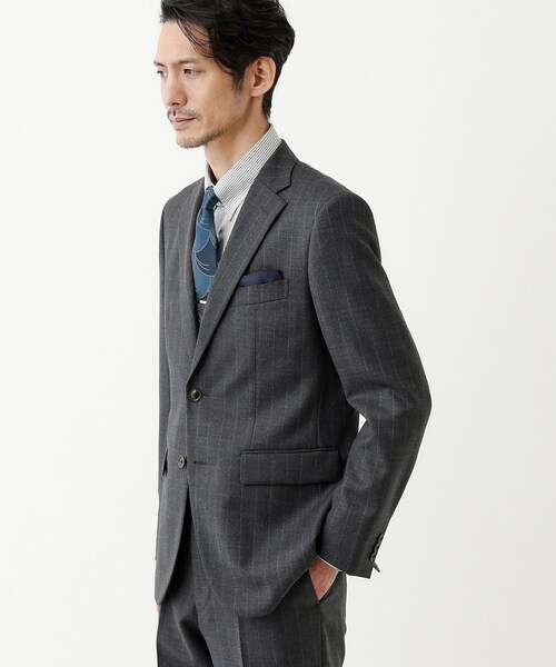 TAKEO KIKUCHI(タケオキクチ)の「【THE FLAGSHIP】矢絣 ストライプ スーツ(スーツセット・メンズ・グレー系その他3/ネイビー系2・02/03/04)」の5枚目の写真