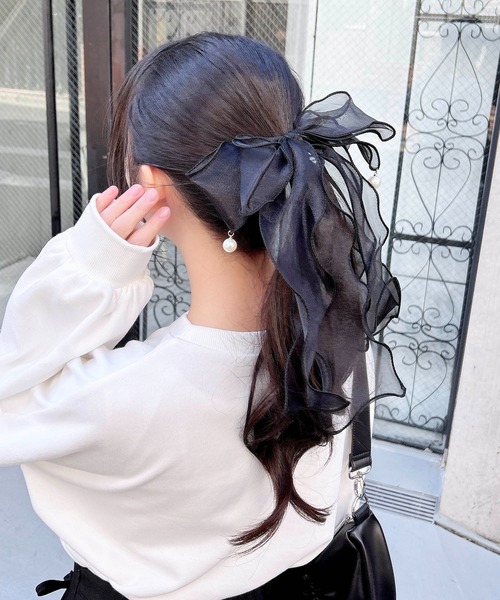 INGNI(イング)の「ラメ入りメローリボン(その他ヘアアクセサリー・レディース・オフホワイト/グレー/ブラック・ONE SIZE)」の5枚目の写真